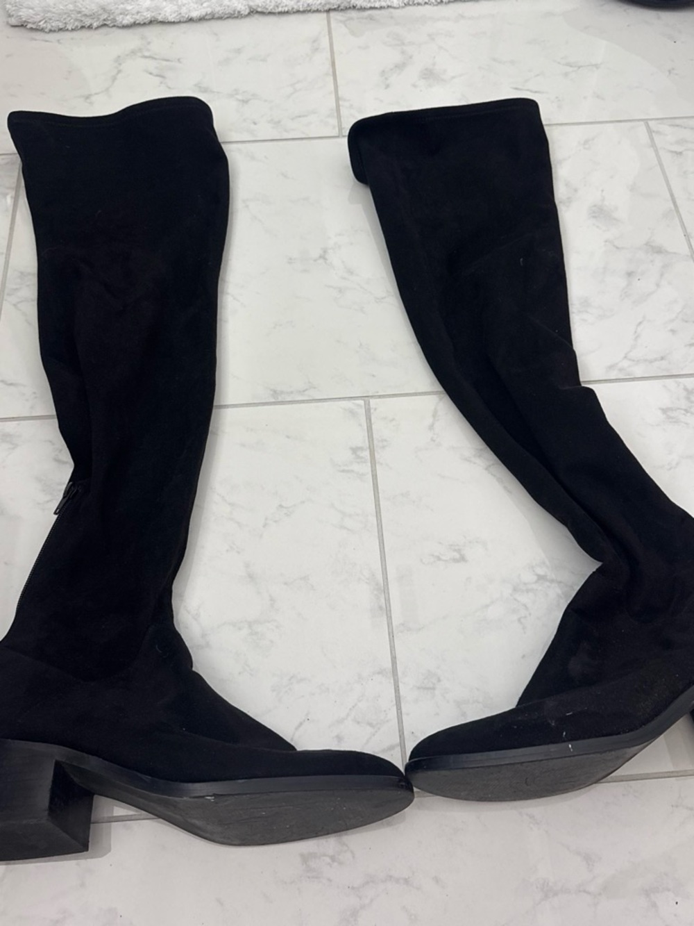 BAMBOO Black Suede Over-the-Knee Boots